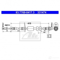 Тормозной шланг ATE 3314 74 Ford Kuga 2 (CBS, C512, DM2) Кроссовер 2.0 EcoBoost 4x4 230 л.с. 2019 – наст. время 83776904173 TFLIS
