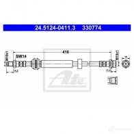 Тормозной шланг ATE 33077 4 62433 N8TYBH 24512404113