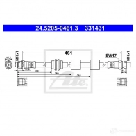 Тормозной шланг ATE 33143 1 C3YO2S 62576 24520504613 - Изображение 2