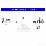 Тормозной шланг ATE 33091 0 24512303283 Mercedes Vito 0AN359