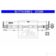 Тормозной шланг ATE Mercedes SL-Class (R230) 2 Кабриолет 83771503803 33 1269 4NFXM