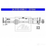 Тормозной шланг ATE ANVAA60 Fiat Croma 3310 44 24515303803