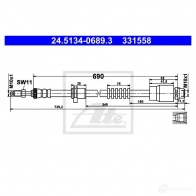 Тормозной шланг ATE 1193359891 13E5V 33 1558 24513406893 - Изображение 2