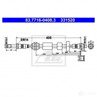 Тормозной шланг ATE Volvo V40 2 (526) Кросс Кантри 2.0 T4 190 л.с. 2015 – 2025 83771604083 DE 26N