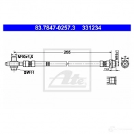 Тормозной шланг ATE Seat Leon (1P1) 2 Хэтчбек 2.0 TDI 170 л.с. 2006 – 2012 33123 4 LMFM8CV 83784702573