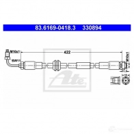 Тормозной шланг ATE EBON99 Audi A6 (C5) 2 Седан 4.2 Rs6 Quattro 450 л.с. 2002 – 2005 33089 4 83616904183