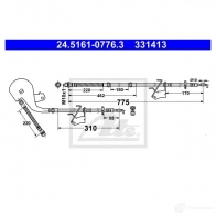 Тормозной шланг ATE 24516107763 Peugeot 407 1 (6C) Купе 3.0 HDi 241 л.с. 2009 – 2025 33 1413 209XY