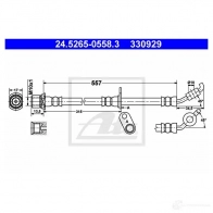 Тормозной шланг ATE YHDQ42O 33092 9 Toyota RAV4 (XA20) 2 Кроссовер 2.0 150 л.с. 2000 – 2003 24526505583