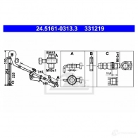 Тормозной шланг ATE Citroen C6 1 (TD, PF3) 2005 – 2012 331 219 ATE92PM 24516103133