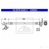 Тормозной шланг ATE 330 943 HBVDEN3 62800 24527602403 - Изображение 3