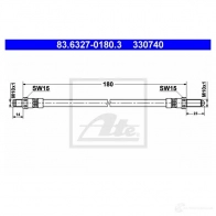Тормозной шланг ATE 33074 0 Z4W7AR1 Ford Scorpio 2 (FE, GFR, GGR) Универсал 2.5 TD 115 л.с. 1994 – 1998 83632701803