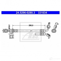 Тормозной шланг ATE L4KR38T 3 31034 Toyota RAV4 (XA20) 2 Кроссовер 2.0 150 л.с. 2000 – 2003 24529602803