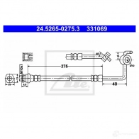 Тормозной шланг ATE 33 1069 5WC7E Mazda MX-5 (NB) 2 Кабриолет 1.8 16V 146 л.с. 2000 – 2005 24526502753