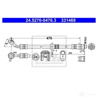 Тормозной шланг ATE 24527004763 33146 8 Honda Accord 8 (CW) Универсал 2.2 i DTEC (CW3) 180 л.с. 2008 – 2025 NTJIII