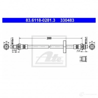 Тормозной шланг ATE 63410 QJVO9A 83611802813 330 483