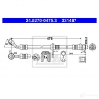 Тормозной шланг ATE XBHGYKR 331 467 24527004753 Honda Accord 8 (CW) Универсал 2.2 i DTEC (CW3) 180 л.с. 2008 – 2025