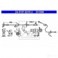 Тормозной шланг ATE Opel Astra (G) 2 Хэтчбек 2.0 16V OPC (F08. F48) 160 л.с. 1999 – 2002 331 096 THXUA 24515702193