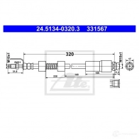 Тормозной шланг ATE 331 567 BH3YMBM 24513403203 Ford Tourneo Connect 1 (C170) Минивэн 1.8 TDCi /TDDi /DI 75 л.с. 2002 – 2013