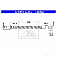 Тормозной шланг ATE 83611303313 PQMS2 33 0982 Volvo V70 1 (875, 876) Универсал 2.3 Turbo 250 л.с. 1995 – 2000