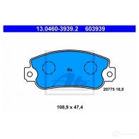 Тормозные колодки, комплект ATE 603939 56345 13046039392 2 0775 - Изображение 5