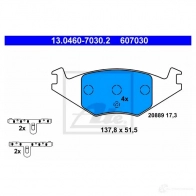 Тормозные колодки, комплект ATE 607030 56849 2088 9 13046070302 - Изображение 6