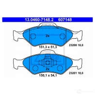 Тормозные колодки, комплект ATE 13046071482 23201 Ford Fiesta 4 (DX, JA, JB) Хэтчбек 1.3 i 50 л.с. 1995 – 2002 23 200