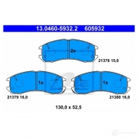 Тормозные колодки, комплект ATE 13046059322 2137 8 21379 Mazda 626