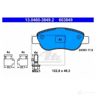 Тормозные колодки, комплект ATE 603849 Fiat Albea 24 393 13046038492