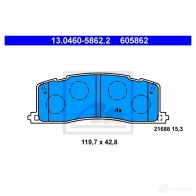 Тормозные колодки, комплект ATE 605862 13046058622 Toyota Previa (XR10, XR20) 1 Минивэн 2.4 (TCR10) 160 л.с. 1993 – 1997 2 1688