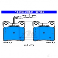 Тормозные колодки, комплект ATE 2 1278 13046070852 21904 Mercedes V-Class (W638) 1 Минивэн 2.3 V 230 TD (6374) 98 л.с. 1996 – 2003