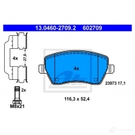 Тормозные колодки, комплект ATE 56035 2 3973 602709 13046027092 - Изображение 5