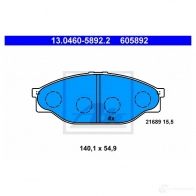 Тормозные колодки, комплект ATE 13046058922 216 89 Toyota Hilux (N140, 50, 60, 70) 6 Пикап 2.4 D (LN145) 84 л.с. 1997 – 2001 605892