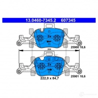 Тормозные колодки, комплект ATE Bmw 4 (G23) Кабриолет 430 i xDrive 245 л.с. 2021 – наст. время 13046073452 NBL0 T8