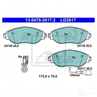 Тормозные колодки, комплект ATE P AF8EFR 13047026172 1437251902 - Изображение 6
