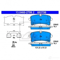 Тормозные колодки, комплект ATE 602799 13046027992 Porsche Macan 256 42