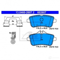 Тормозные колодки, комплект ATE Z 2UN2Q 13046026072 1437251889