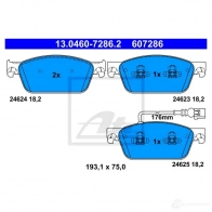 Тормозные колодки, комплект ATE 57066 13046072862 24 623 24624 - Изображение 7