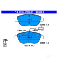 Тормозные колодки, комплект ATE 23709 13046039832 2 3708 Fiat Stilo