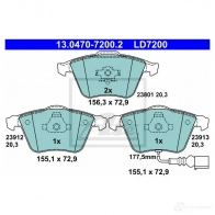 Тормозные колодки, комплект ATE 23912 57291 23 801 13047072002 - Изображение 8
