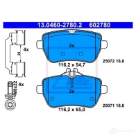 Тормозные колодки, комплект ATE Mercedes S-Class (W222) 4 Седан 4.7 S 500 (2282. 2282) 435 л.с. 2013 – наст. время 250 71 13046027802 25072