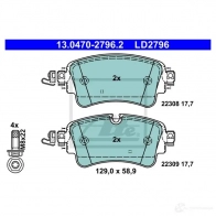 Тормозные колодки, комплект ATE 13047027962 1437251921 90H L3B - Изображение 5