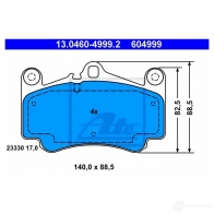 Тормозные колодки, комплект ATE Porsche 911 (996) 3 Кабриолет 3.6 Carrera S 345 л.с. 2002 – 2005 13046049992 23 330 604999