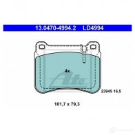 Тормозные колодки, комплект ATE Mercedes C-Class (S203) 2 Универсал 1.8 C 180 Kompressor (2046) 143 л.с. 2002 – 2007 13047049942 2394 5 LD4994