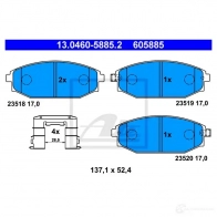 Тормозные колодки, комплект ATE 23 518 23519 13046058852 56749