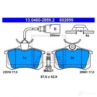 Тормозные колодки, комплект ATE 2096 1 56166 23516 13046028592 - Изображение 6