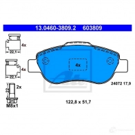 Тормозные колодки, комплект ATE 603809 56277 13046038092 240 72