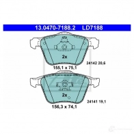 Тормозные колодки, комплект ATE 241 41 Volvo XC90 24142 13047071882