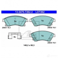 Тормозные колодки, комплект ATE 57325 2 5031 25032 13047072622 - Изображение 2