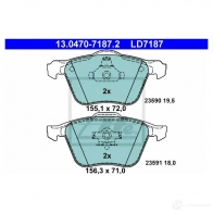 Тормозные колодки, комплект ATE 2 3590 23591 13047071872 Volvo XC90