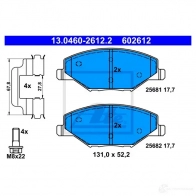 Тормозные колодки, комплект ATE Skoda Fabia (5J) 2 Хэтчбек 1.9 TDI 105 л.с. 2007 – 2010 13046026122 25682 2 5681